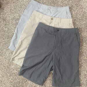 Nicklaus Men's Casual Shorts, golf shorts - Dark gray, Light gray, Tan. Sz 30